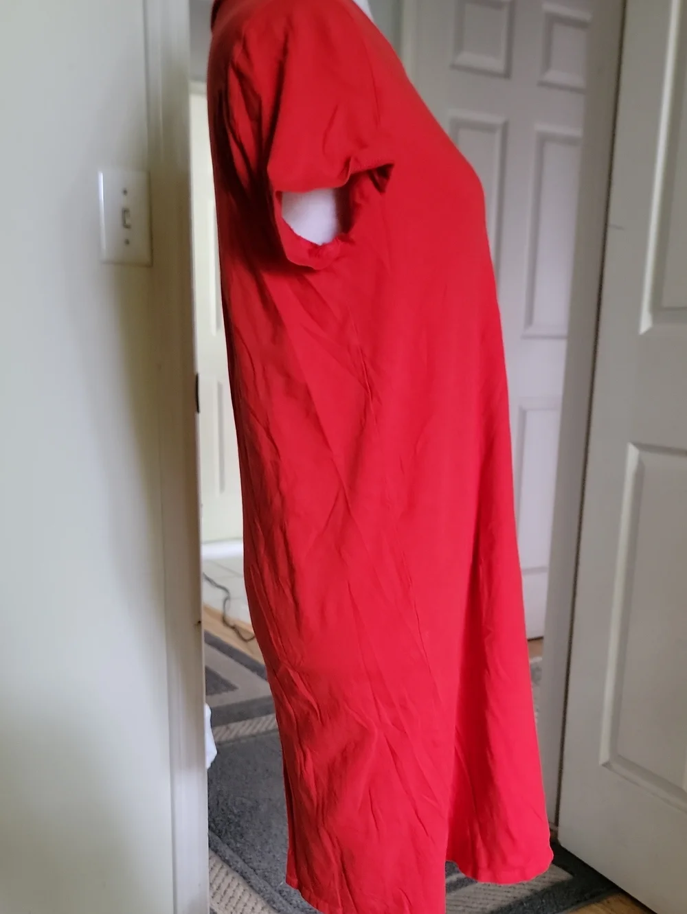 J Crew Simple Red T-Shirt Dress